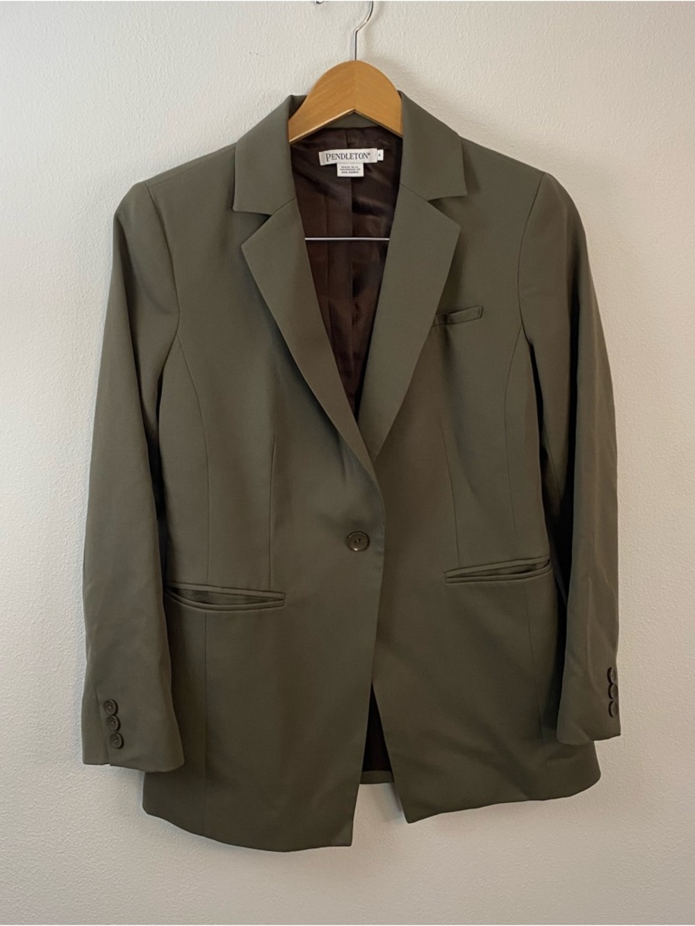 Pendleton Virgin Wool Suit Blazer Jacket‎ Green Women’s 4